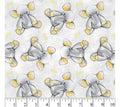Gray Elephants Fat Quarters Cotton Fabric- 100% Cotton- David Textiles