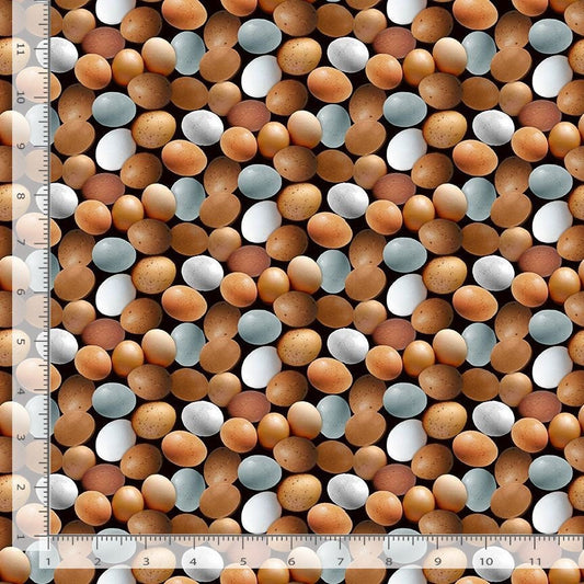Farm Black Eggs Timeless Treasures - 100% Cotton - CD-2744