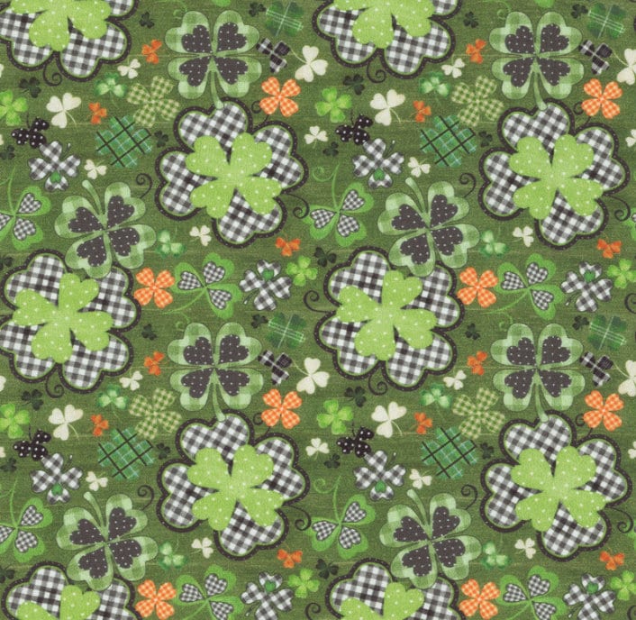 Shamrockin' 3WI22243-GRN by Beth Albert for 3 Wishes Fabrics 100% Cotton - continuous cuts