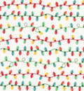 Christmas sting lights on White Holiday 100% Cotton Fabric- continuous cuts - Be Merry 3WI22279-WHT Light Strings - 3 Wishes Fabrics