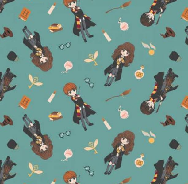 Harry Potter Trio Stands Cotton fabric-Continuous Cuts - 100% Cotton -Licensed Fabric