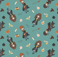 Harry Potter Trio Stands Cotton fabric-Continuous Cuts - 100% Cotton -Licensed Fabric