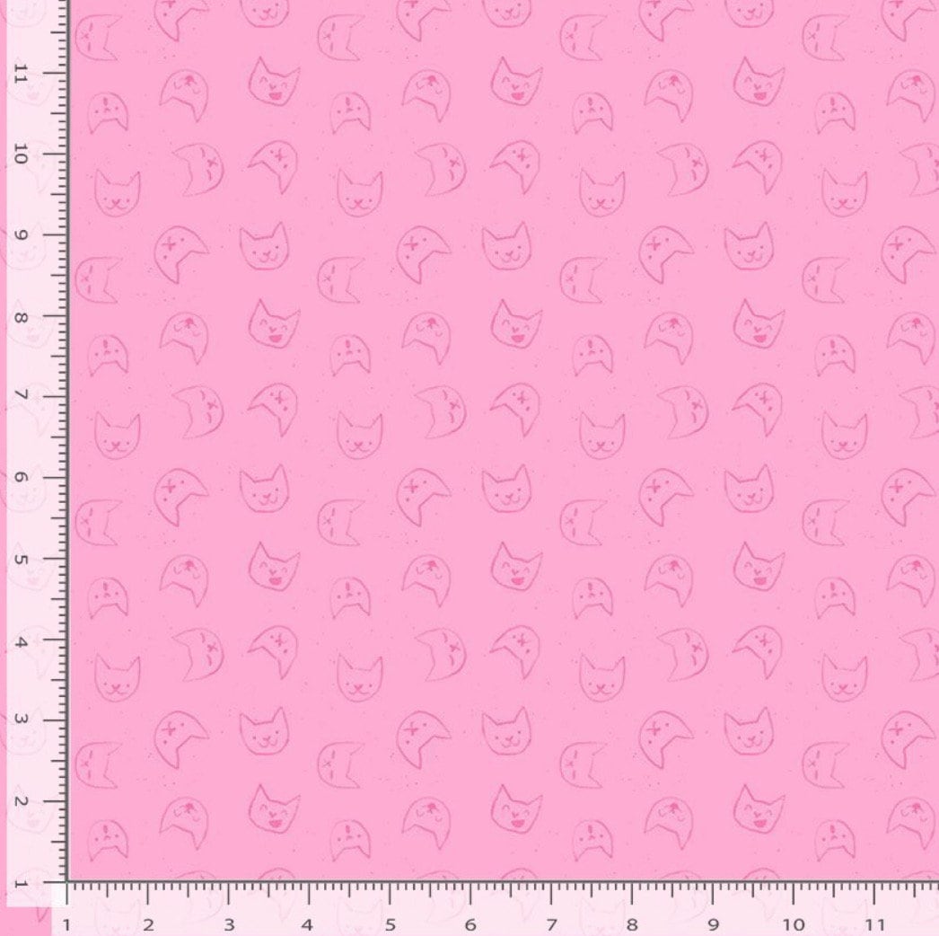 DS-Lazy Sunday Stella DPJ2898 Peony - Emoti Cats 100% Cotton- Continuous Cuts -