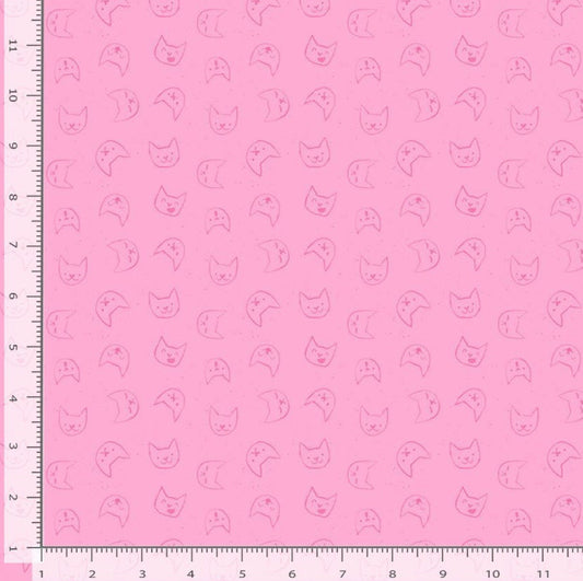 DS-Lazy Sunday Stella DPJ2898 Peony - Emoti Cats 100% Cotton- Continuous Cuts -
