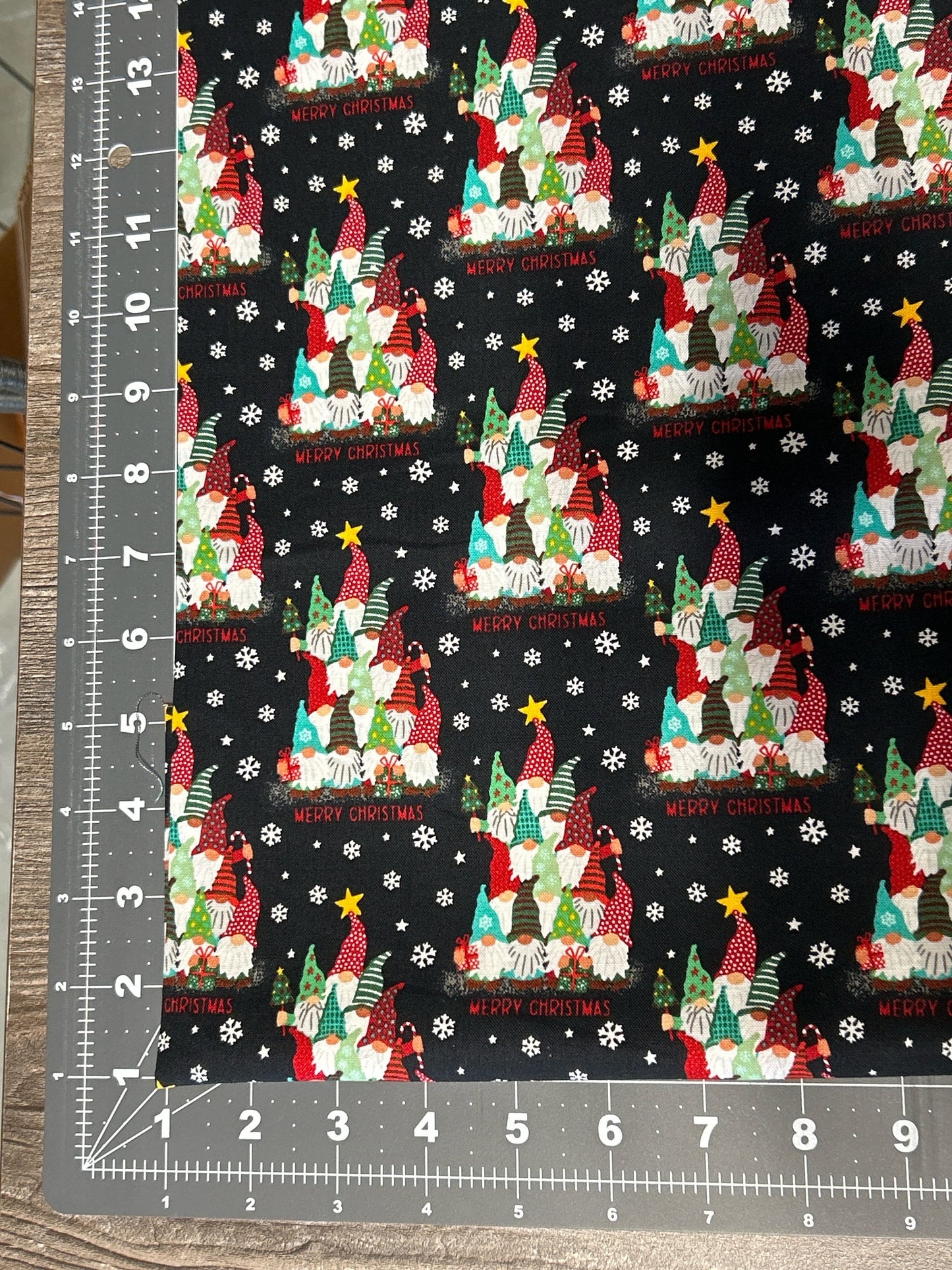 Be Merry Gnome Tree 22280-BLK Christmas Cotton fabric -Continuous Cuts- 100% Cotton - 3 Wishes Fabrics