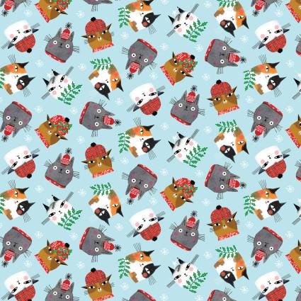 Meowy Christmas Fabric - Fat Quarters- 100% Cotton- CON16234-80 - Benartex Designer Fabrics