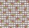 Christmas in the Country 22286 Gray Berries and Plaid by Elaine Kay for 3 Wishes Fabrics - 100% Cotton Fabric