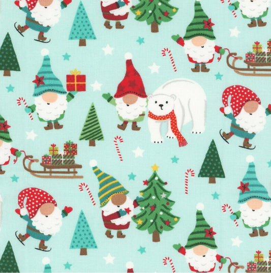 Be Merry 3WI22277-BLU Polar Friends by Lisa Perry for 3 Wishes Fabrics-Continuous Cuts- 100% Cotton - 3 Wishes Fabrics
