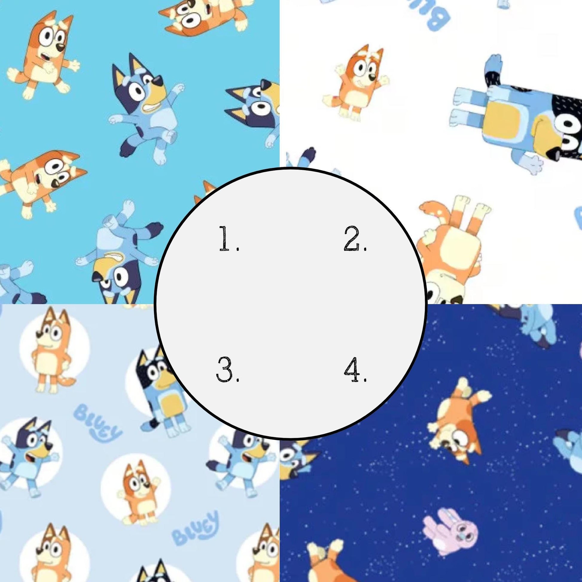 Bluey 100% Cotton Fabric-- continuous cuts - Craft Supply - Licensed Print