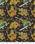 TMNT Toss Cotton fabric- 100% Cotton - continuous cuts- Teenage Mutant Ninja Turtles Licensed Fabric