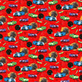 Fast and Wild Race Cars Cotton fabric - 100% cotton-Continuous cuts Planes, Trains, Trucks