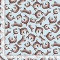 Playful Leopard Seals 100% Cotton Fabric- Cotton - Continuous Cuts-TT-Nature CD2238 Blue -