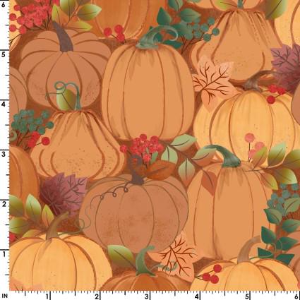 Hello Autumn Pumpkin Patch 100% Cotton Fabric - Maywood Studios - MAS10732-AO