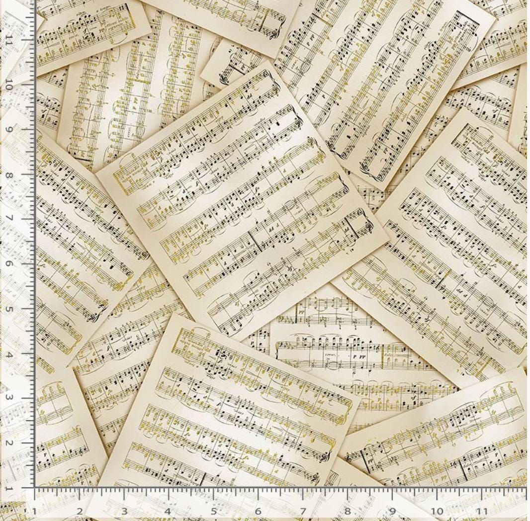 Antique Music Sheets 100% Cotton Fabric Timeless Treasure Cotton fabric-continuous cuts - MUSIC-CM3239