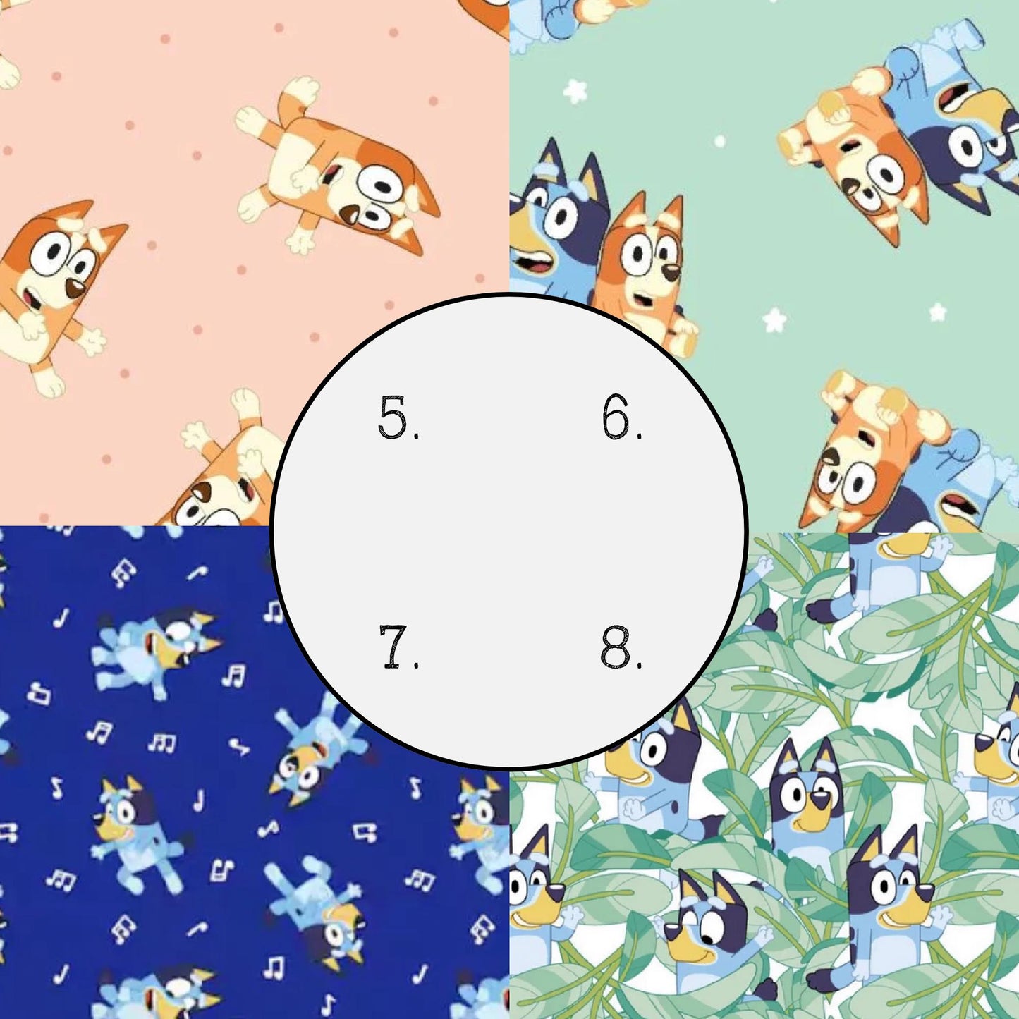 Bluey 100% Cotton Fabric-- continuous cuts - Craft Supply - Licensed Print