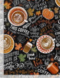 Pumpkin Spice Words and Text Chalkboard Cotton Fabric- 100% Cotton - Autumn - Fall TT-Gail C7034 PSL