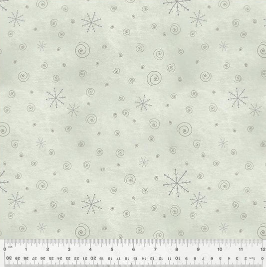 WF-A Very Terri Christmas 54104-9 Misty - Snow Flurries - 100% Cotton Fabric- Continuous Cuts