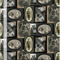 Howl You Doin’ Cotton Fabric- 100% Cotton TT-Dog CD3063 Charcoal - Dog Vintage Portrait