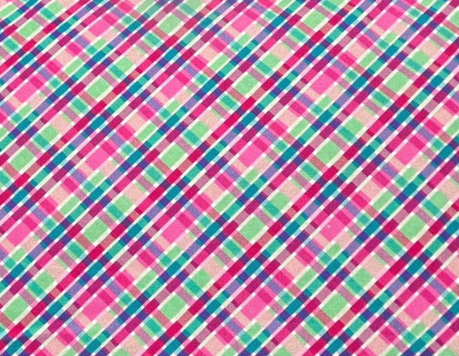 Nutcracker Wonderland Bias Plaid Cotton fabric- 100% Cotton - Continuous Cuts