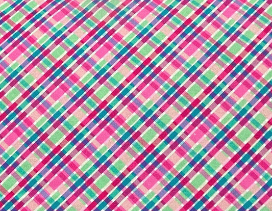 Nutcracker Wonderland Bias Plaid Cotton fabric- 100% Cotton - Continuous Cuts