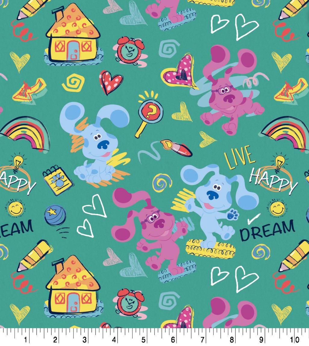 Blue’s Clues Live Happy Cotton Fabric- Fat Quarters - 100% Cotton - Licensed Fabric