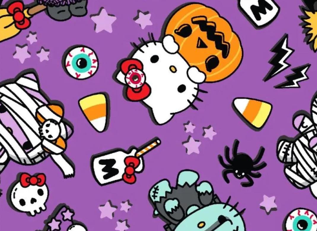 Hello Kitty Halloween Fabric. By Springs Creative - 100% Cotton - Continuous Cuts