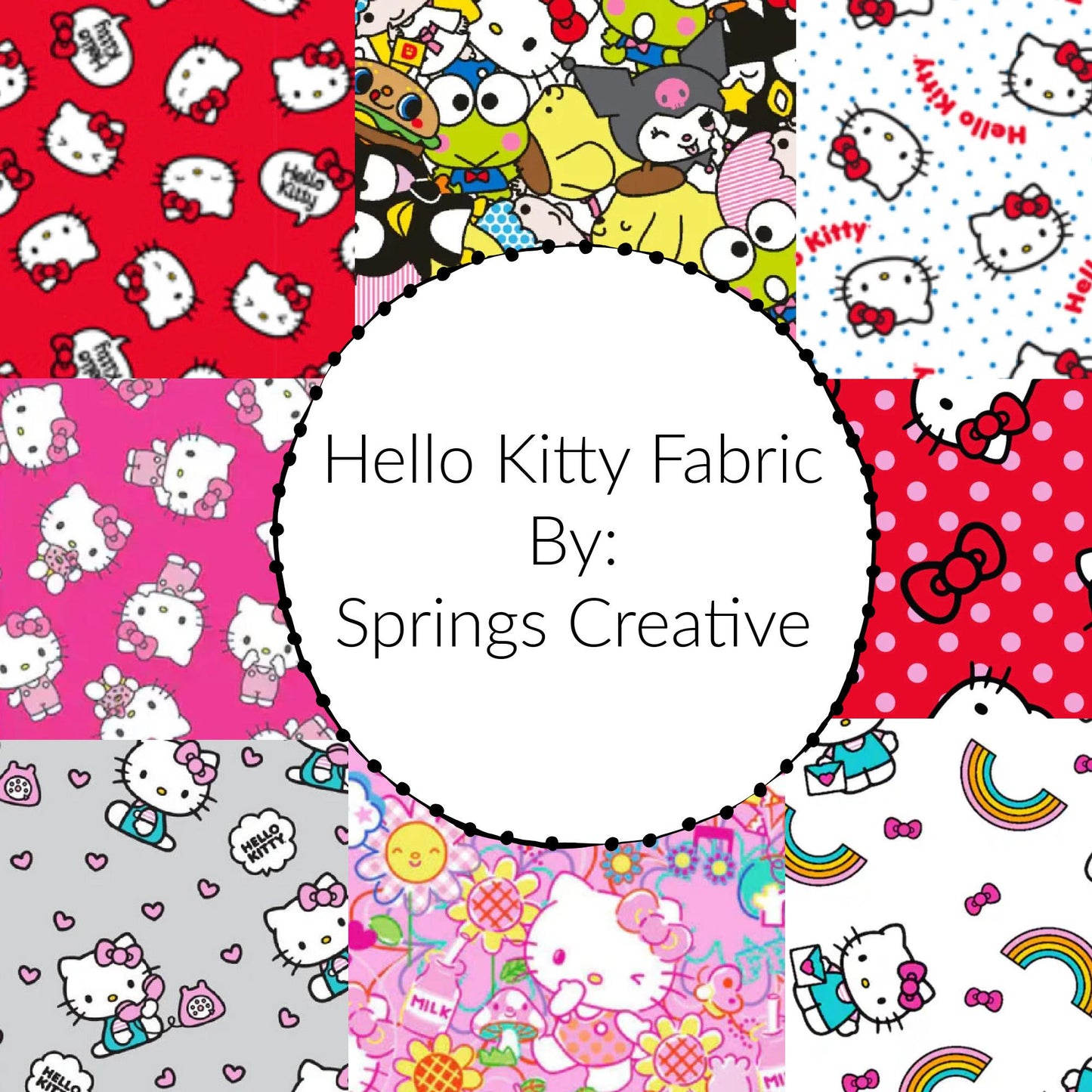 Hello Kitty pink Fabric- 100% Cotton - Fabric By Springs Creative - Licensed Fabric