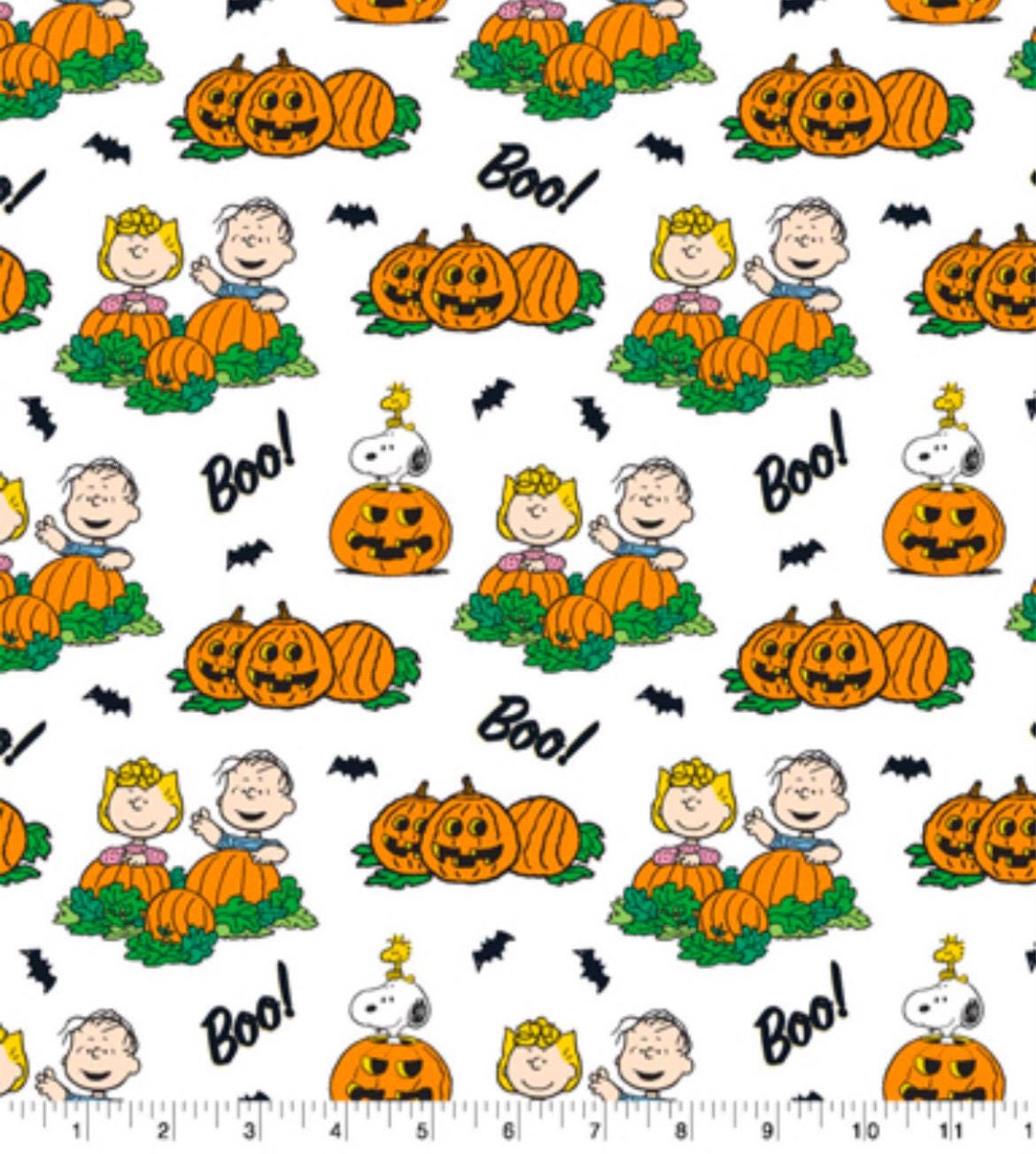 Thanksgiving & Pumpkin Patch character cotton fabric - 100% Cotton - Peanuts