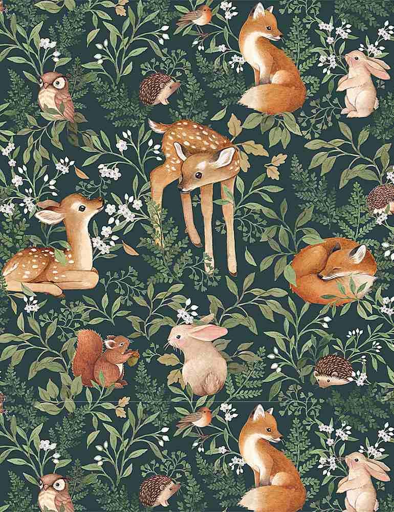 Little Fawn and Friends Forest Stories Cotton fabric- - 100% Cotton - Continuous cuts- STELLA-DNS1908 WILLOW