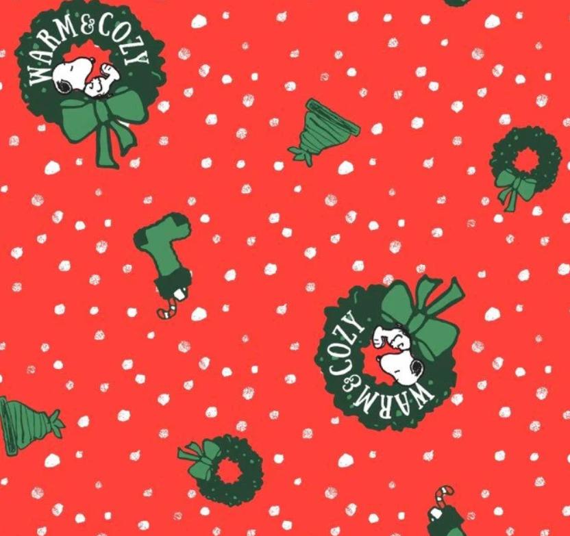 Peanuts Character Christmas cotton fabric-100% Cotton - Christma