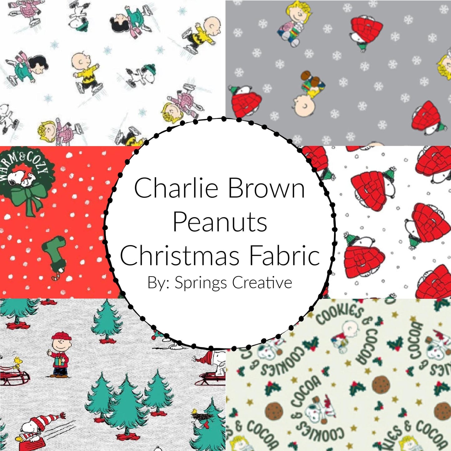 Peanuts Character Christmas cotton fabric-100% Cotton - Christma