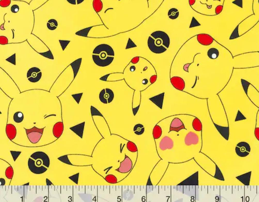 Pokémon Playtime Pikachu Cotton fabric- Robert Kaufman continuous cuts- 100% Cotton - Licensed Fabric