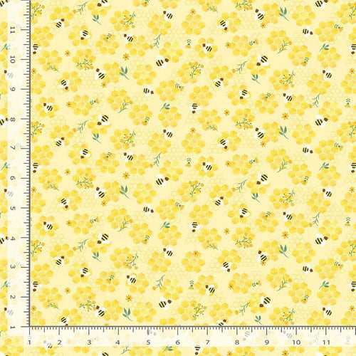 Bees on Honeycombs 100% cotton fabric continuous cuts- Timeless Treasures KIDZ-CD3490