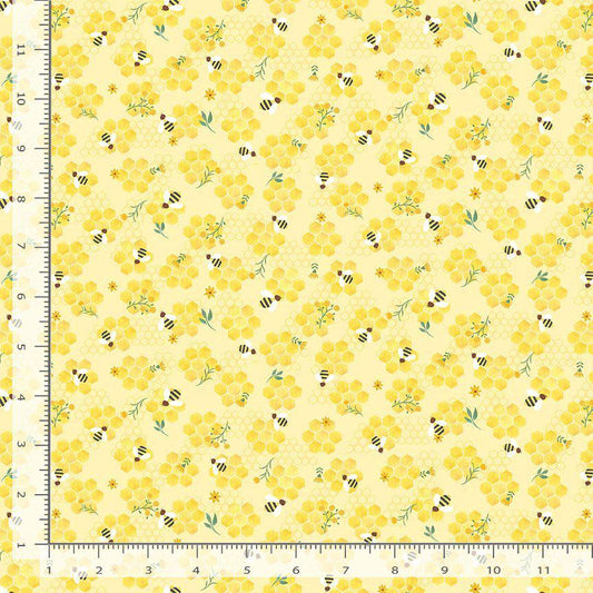 Bees on Honeycombs 100% cotton fabric continuous cuts- Timeless Treasures KIDZ-CD3490