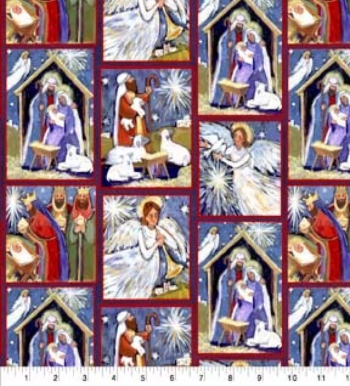 Christmas Nativity Cotton fabric-  100% Cotton - continuous cuts