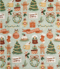 Christmas Icons cotton fabric- 100% Cotton - continuous cuts
