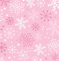 Pink Snowflakes Wonderland Christmas Cotton fabric- 100% Cotton - Continuous Cuts
