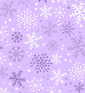 Purple Snowflakes Wonderland Christmas Cotton fabric- 100% Cotton - Continuous Cuts