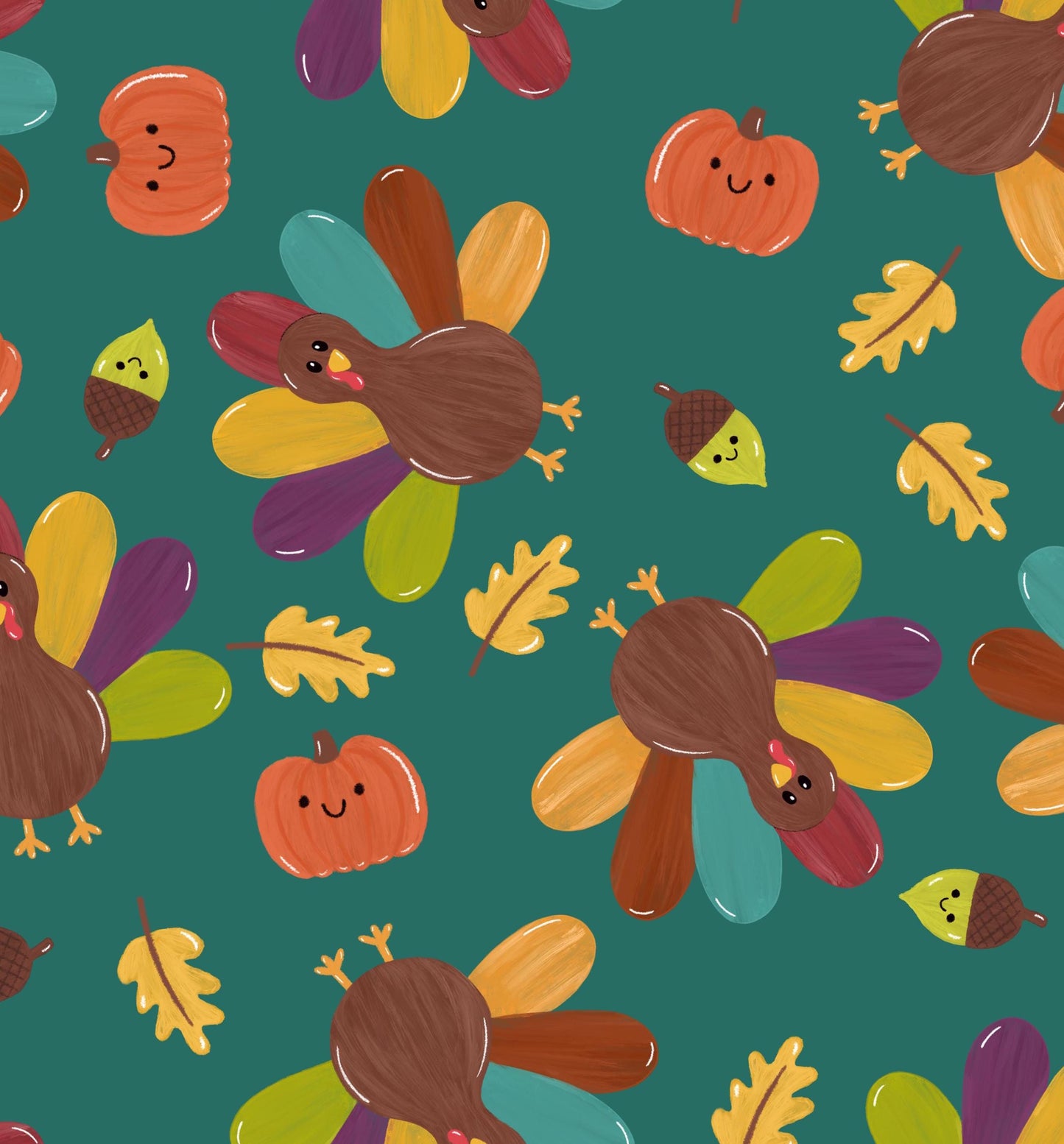 Fall Turkeys Cotton fabric - Thanksgiving- Fall- Autumn- Gobble Gobble 100% Cotton - Drewie Pie Fabrics