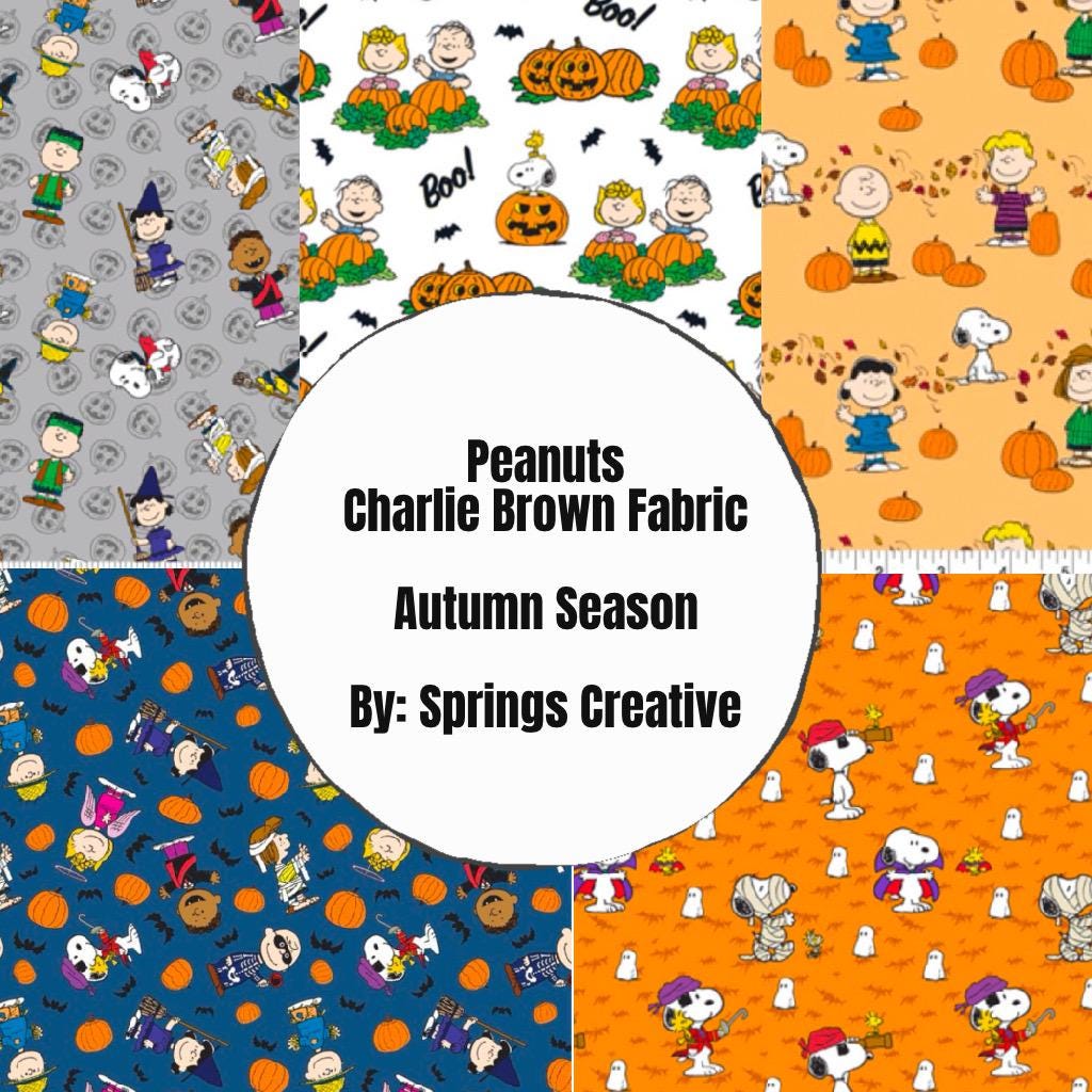 Thanksgiving & Pumpkin Patch character cotton fabric - 100% Cotton - Peanuts