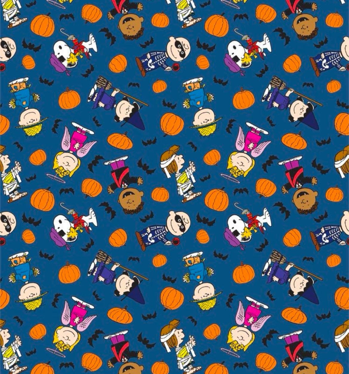 Thanksgiving & Pumpkin Patch character cotton fabric - 100% Cotton - Peanuts