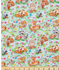 Woodland Cuties Friends animals fabric- 100% Cotton - continuous cuts- Racoon - Fox - Bear-