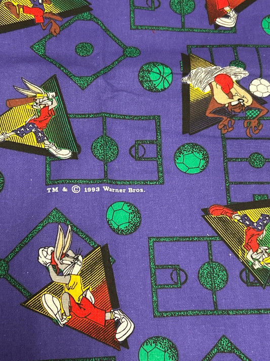 Vintage Looney Toons 1993 Cotton fabric- 100% Cotton - continuous cuts- Licensed Fabric