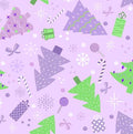 Purple Wonderland Christmas Cotton fabric -100% Cotton - Continuous Cuts