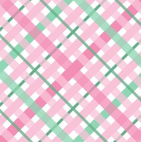 Pink Bias Plaid Wonderland Christmas Cotton fabric- 100% Cotton - Continuous Cuts