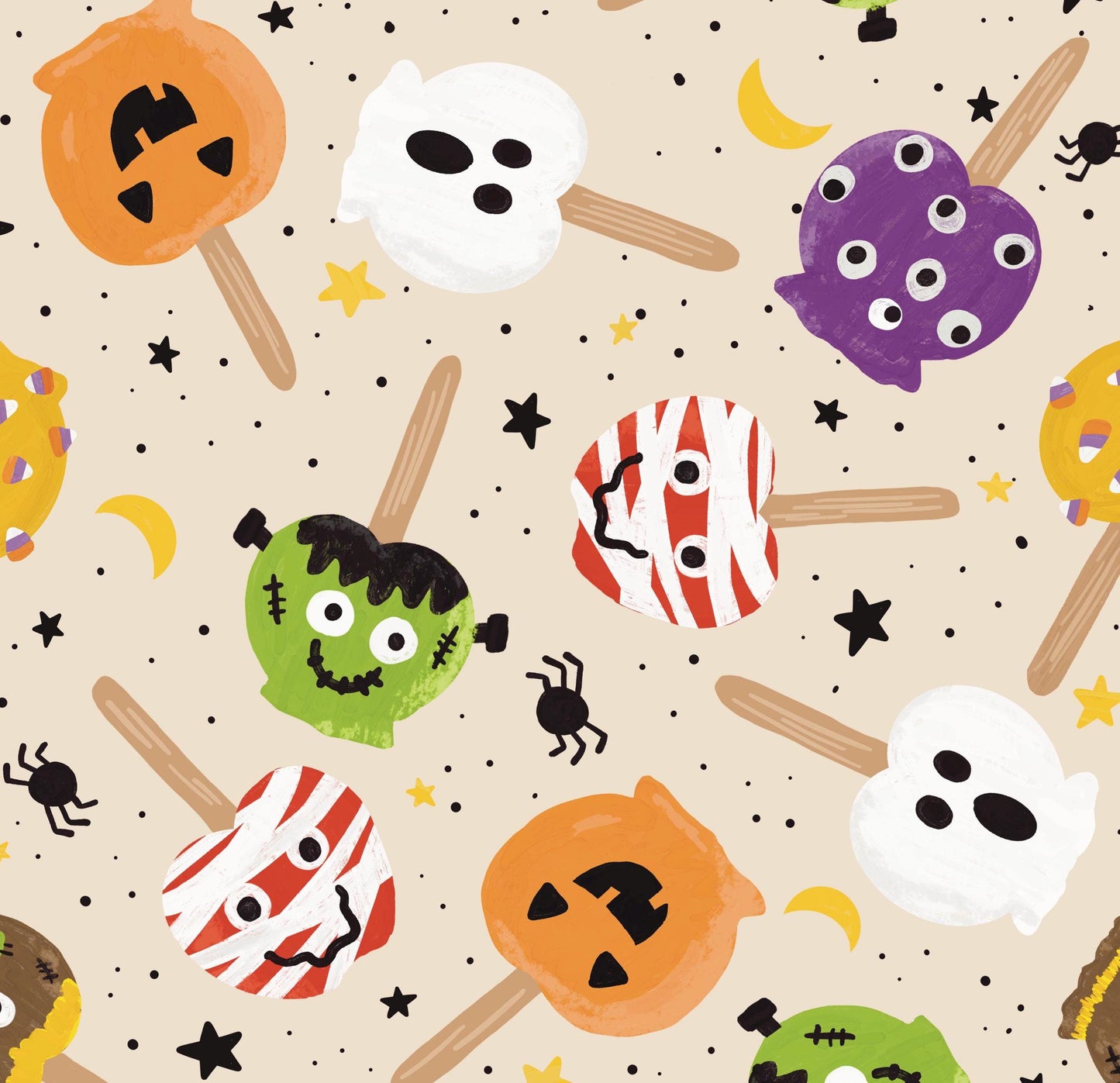 Halloween Treats Cotton fabric -Thanksgiving- fall- autumn-100% Cotton -