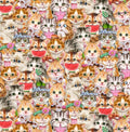 Instagram Famous Packed Cats Cotton Fabric - 100% Cotton- Continuous Cuts
