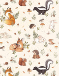 DS-Little Forest DNS1912 Cream - 100% Cotton Fabric- Cotton - Continuous Cuts-