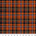 Fabric Traditions Fall Orange Purple Glitter Plaid Cotton Fabric 100% Cotton - Halloween