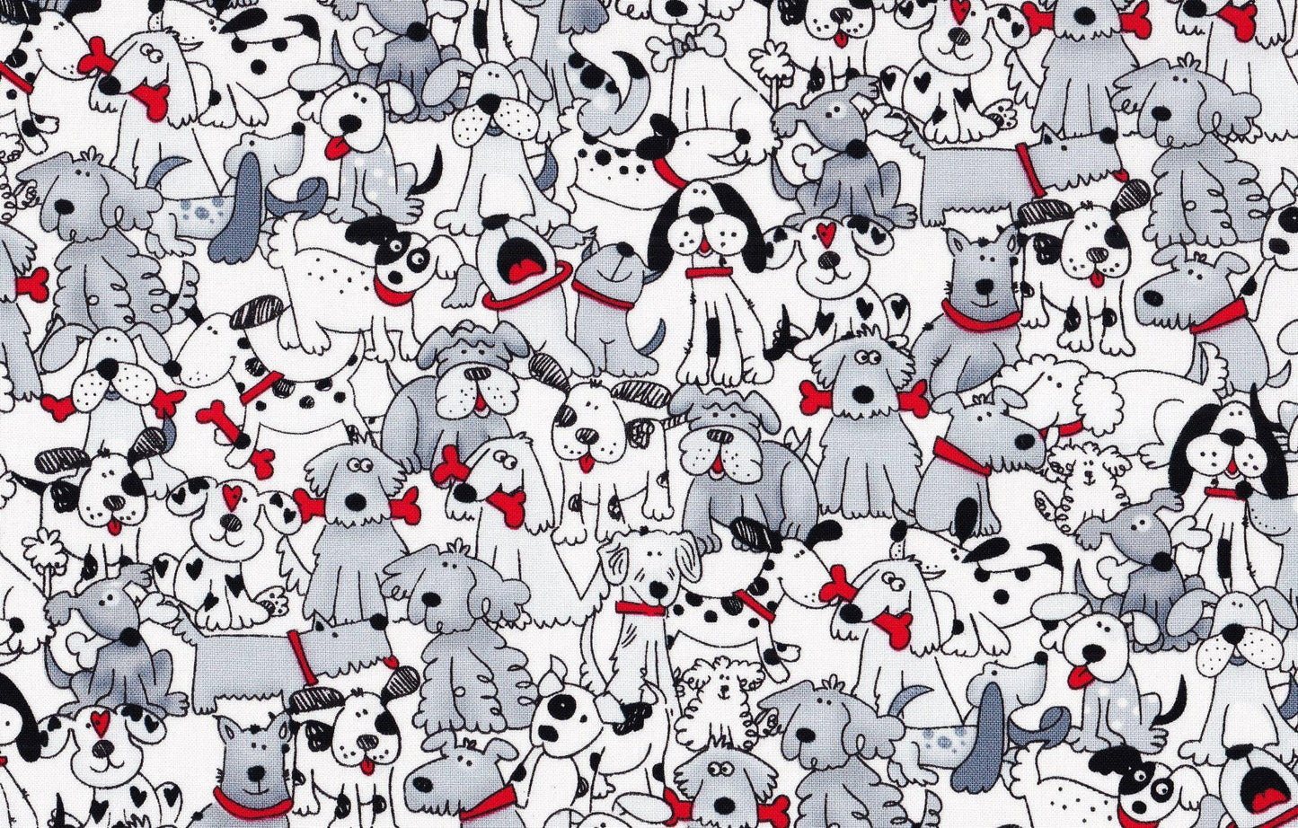 Hi Fashion Playful Pups Dogs Fabric- 100% Cotton- continuous cuts -